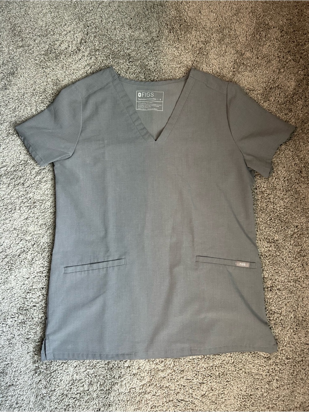 Figs Dark Space Gray Charlotte Jogger Scrub Pants & Casma Scrub Top Set - Picture 8 of 10